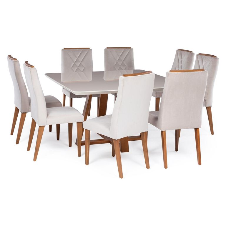 DECOCASA Juego De Comedor Bennet Cuadrado 8 Sillas Megan