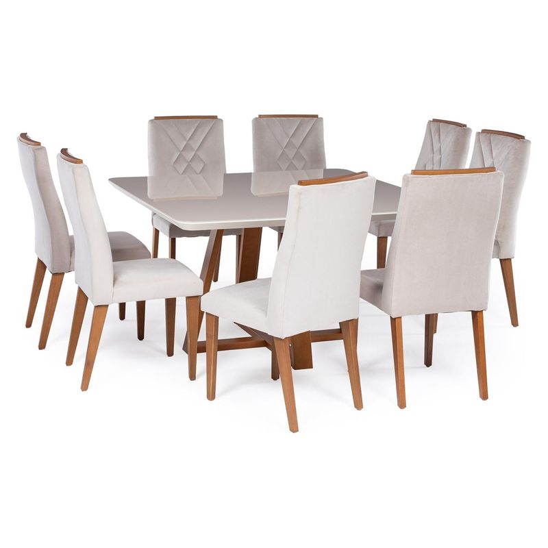 DECOCASA - Juego De Comedor Bennet Cuad 135+8 Sillas Megan Decocasa