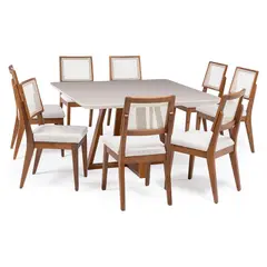 DECOCASA - Juego De Comedor Bennet Cuad 135+8 Sillas