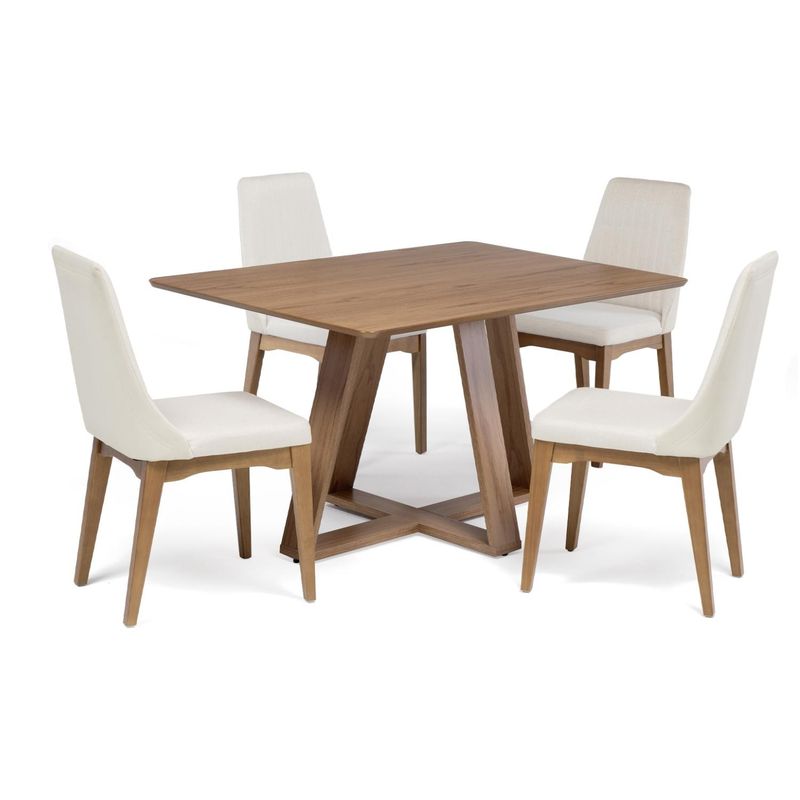 DECOCASA - Juego De Comedor Avena 135+4 Sillas Elsie Beige Decocasa