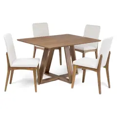 DECOCASA - Juego De Comedor Avena 135+4 Sillas Olive