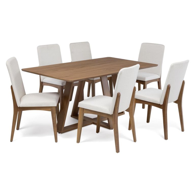 DECOCASA Juego De Comedor Avena 6 Sillas Olive