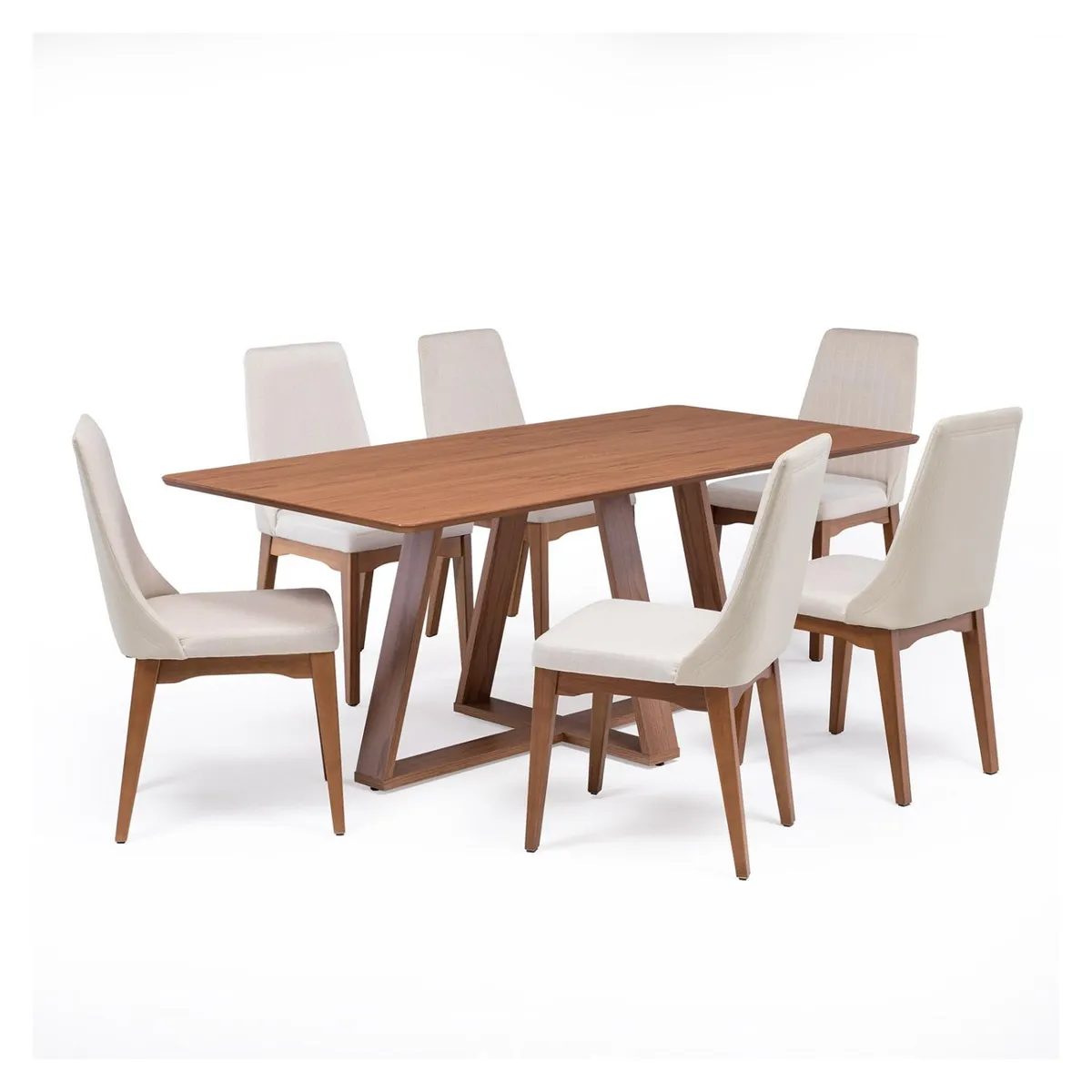 DECOCASA - Juego De Comedor Avena 180+6 Sillas Elsie Beige Decocasa