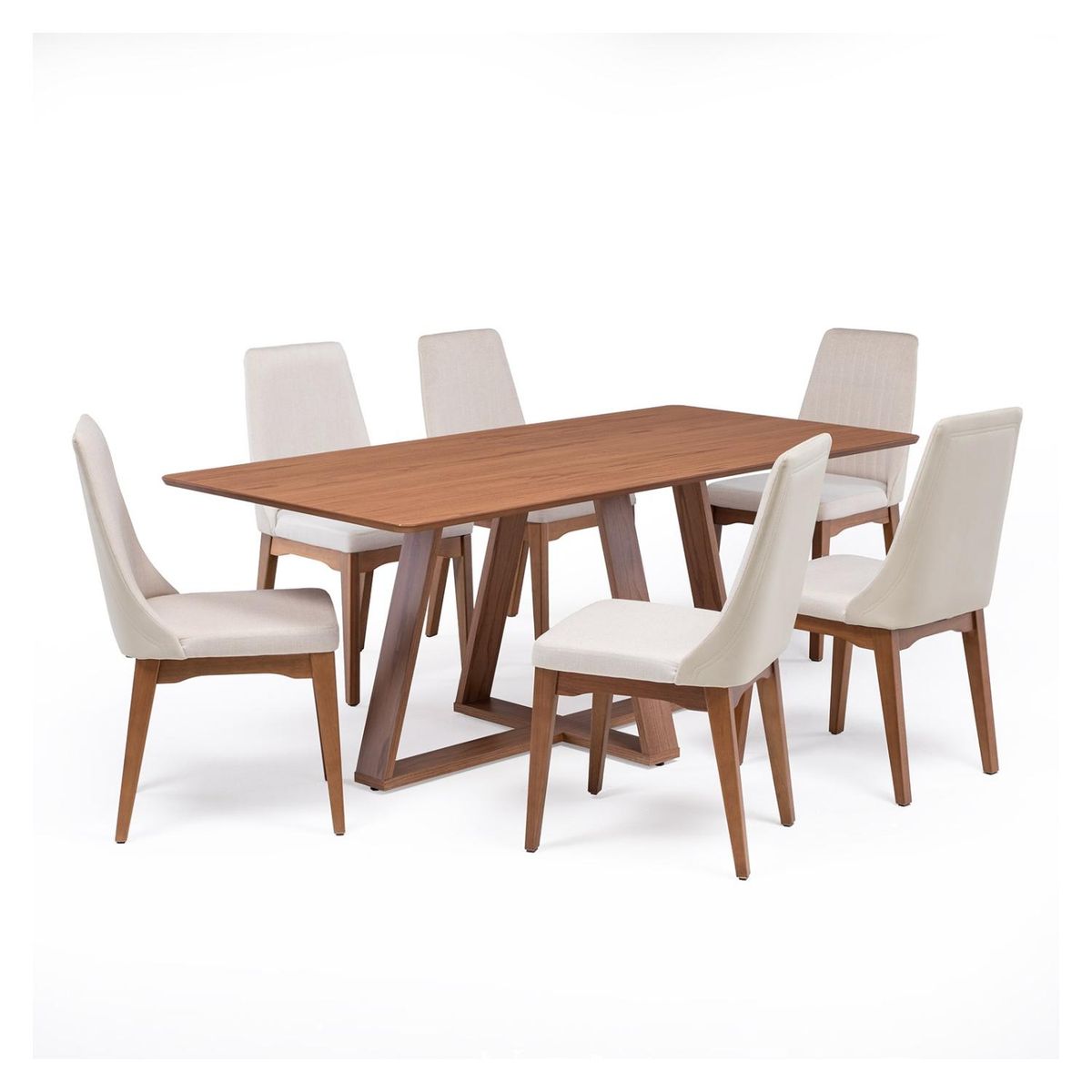 DECOCASA - Juego De Comedor Avena 180+6 Sillas Elsie Beige Decocasa