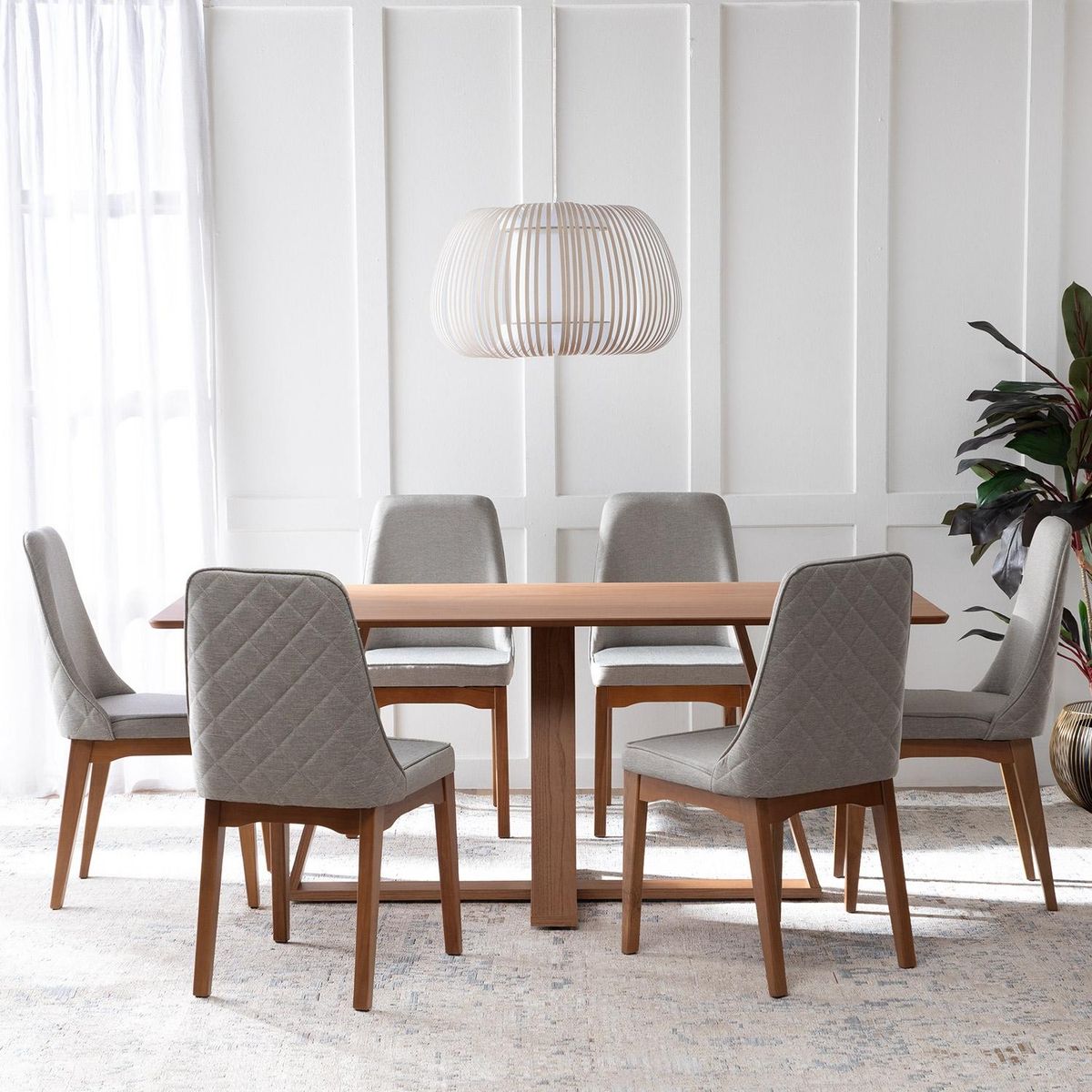 DECOCASA - Juego De Comedor Avena 180+6 Sillas Elsie Matela Decocasa