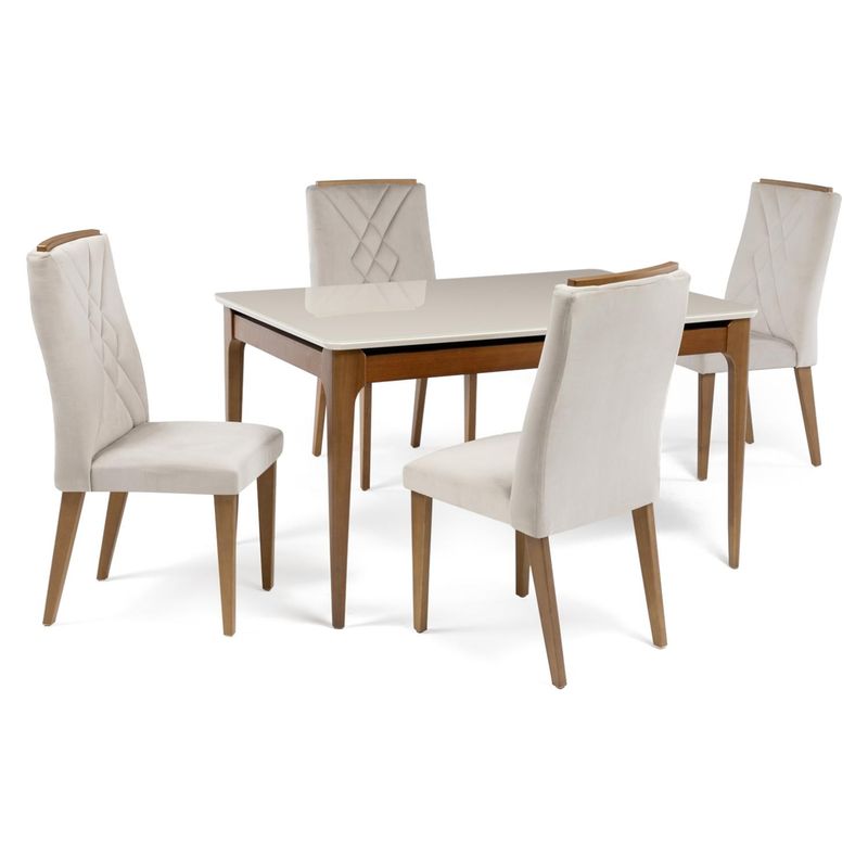 DECOCASA - Juego De Comedor Addar 135+4 Sillas Megan Decocasa