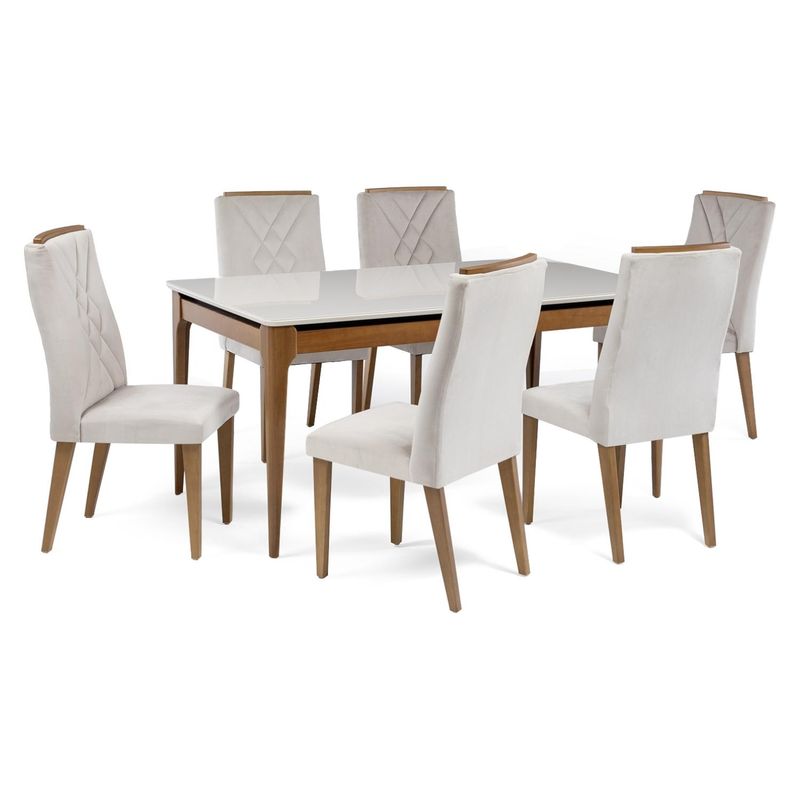 DECOCASA - Juego De Comedor Addar 160+6 Sillas Megan Decocasa