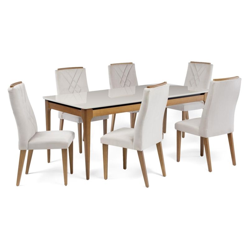 DECOCASA - Juego De Comedor Addar 180+6 Sillas Megan Decocasa