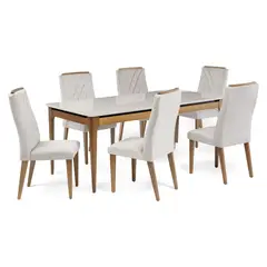 DECOCASA - Juego De Comedor Addar 180+6 Sillas Megan