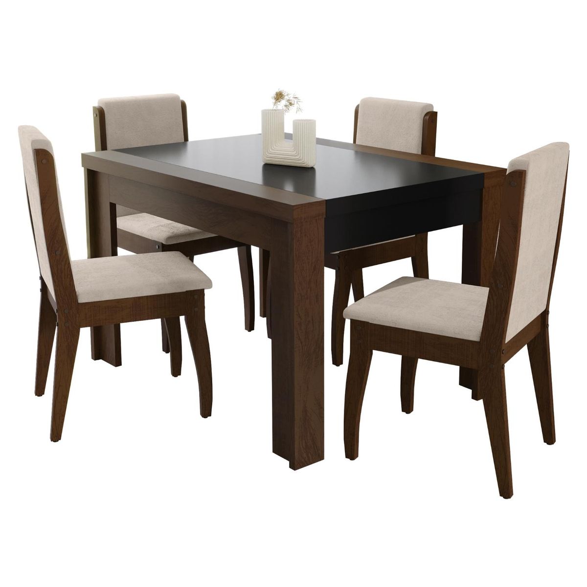DECOCASA - Juego de Comedor Lorenzi 4 Sillas Lorenzi Decocasa
