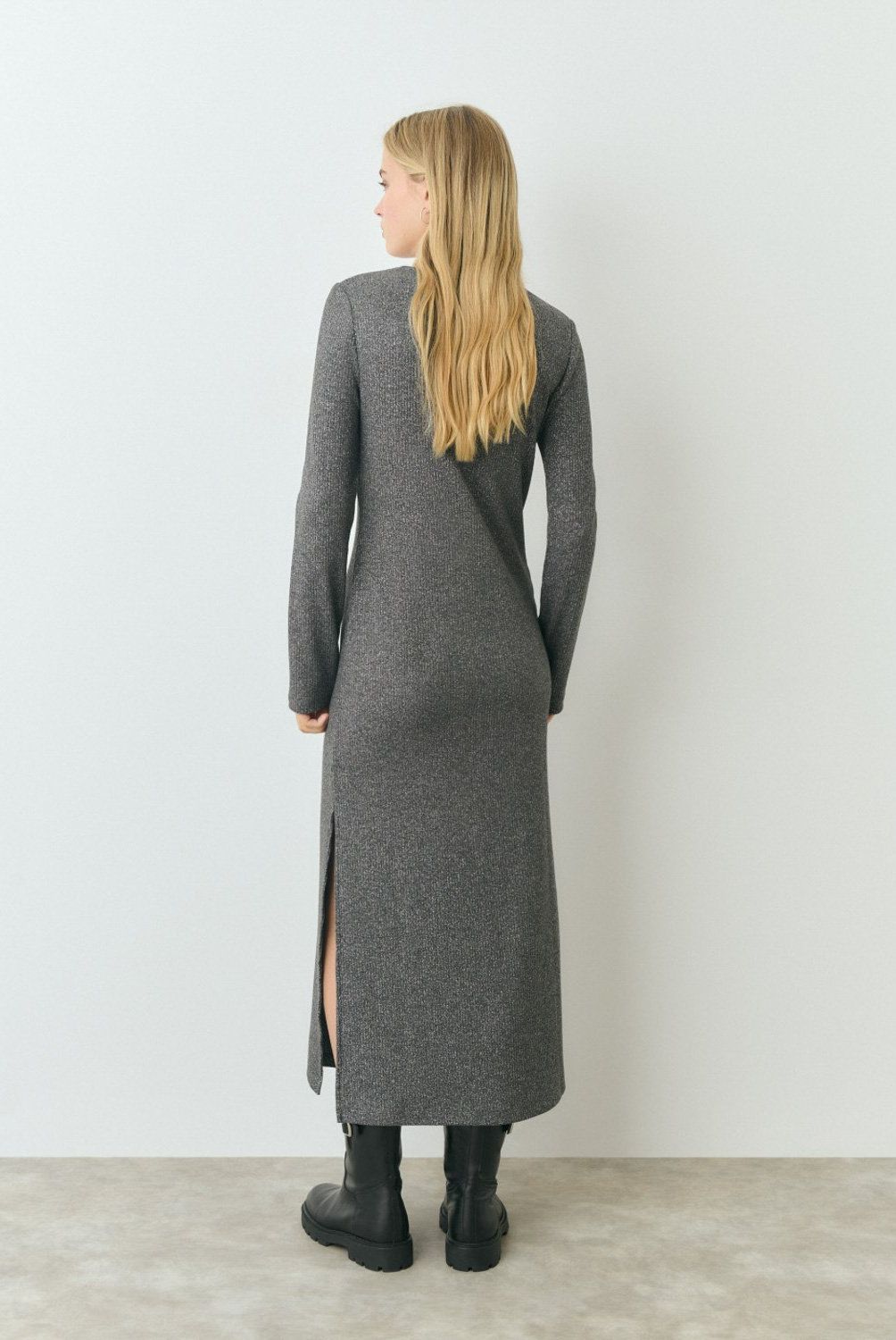 BROWNIE - Vestido Midi Hilo Metalizado Mujer Brownie