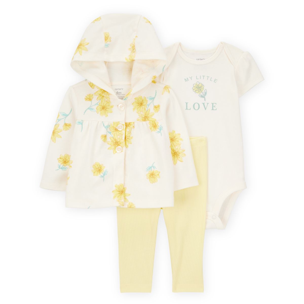 CARTER'S - Conjunto 3 Piezas Polerón, Calza Y Body Bebé Niña Carter's