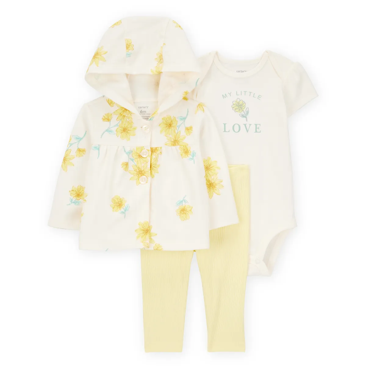 CARTER'S - Conjunto 3 Piezas Polerón, Calza Y Body Bebé Niña Carter's