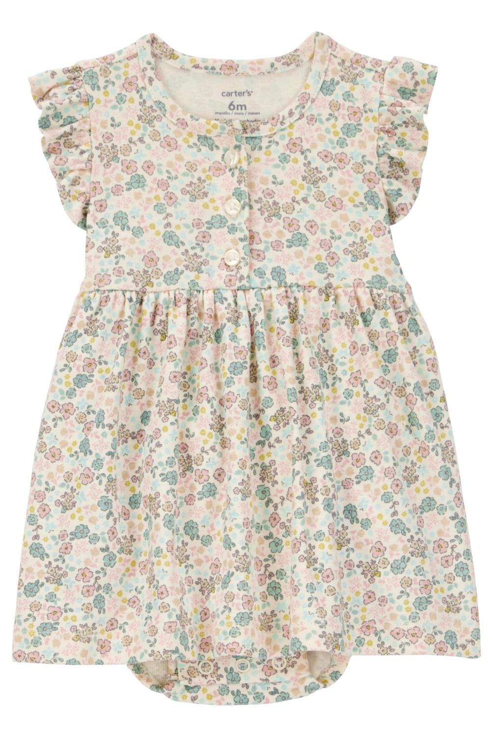 CARTER'S - Conjunto 2 Piezas Vestido con Cubre Pañal  y Chaleco Bebé Niña Carter's