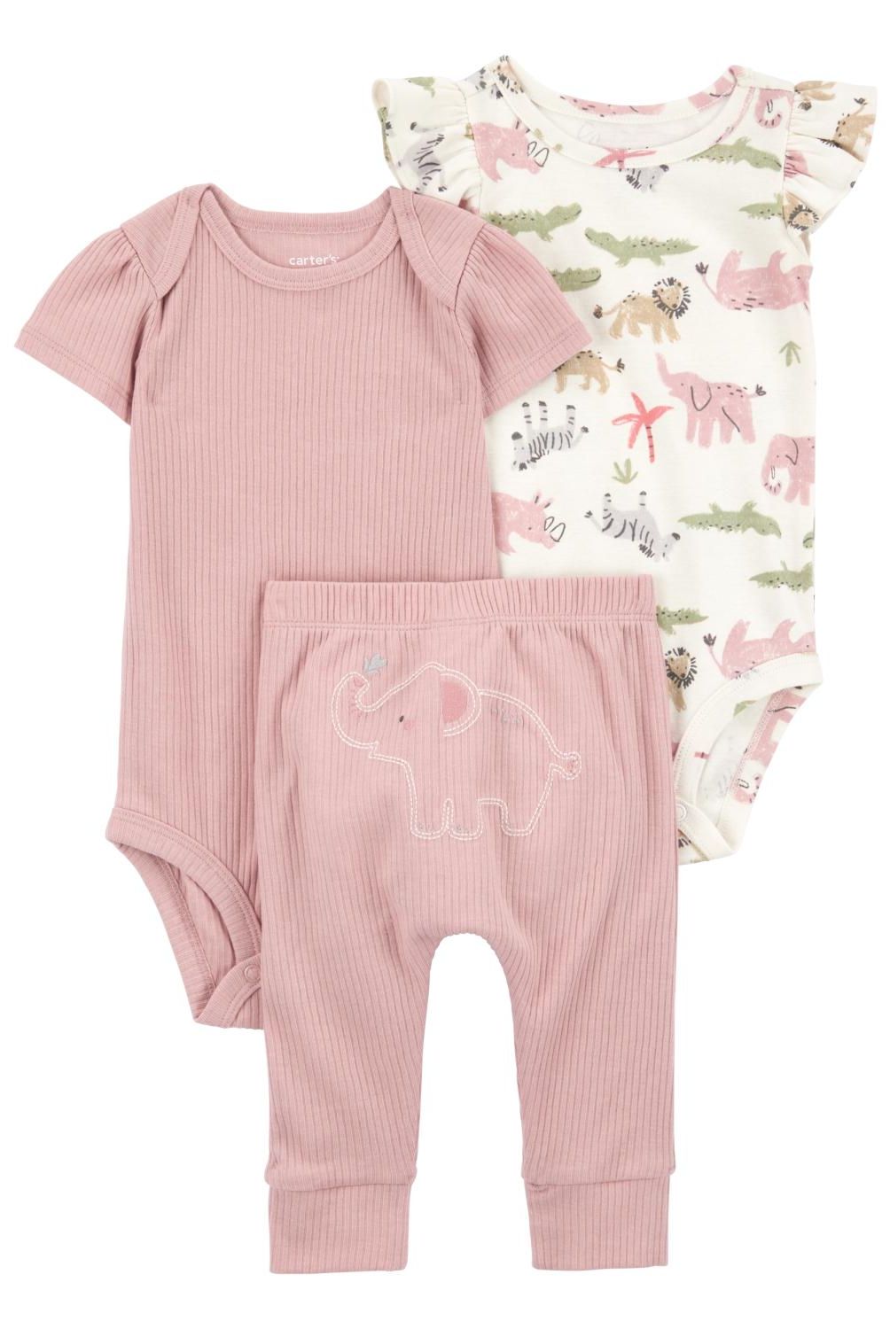 CARTER'S - Conjunto 3 Piezas Pantalon y Dos Body Bebé Niña Carter's