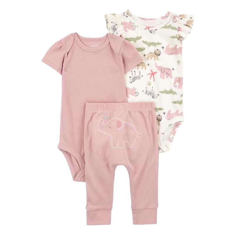 CARTER'S - Conjunto 3 Piezas Bodys y Pantalón Bebé Niña Carter's