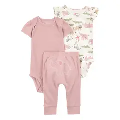 CARTER'S - Conjunto 3 Piezas Pantalon y Dos Body Bebé Niña