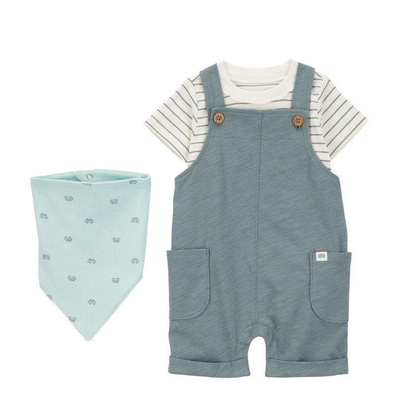CARTER'S - Conjunto 3 Piezas Polera, Jardinera y Bandana Bebé Niño Carter's