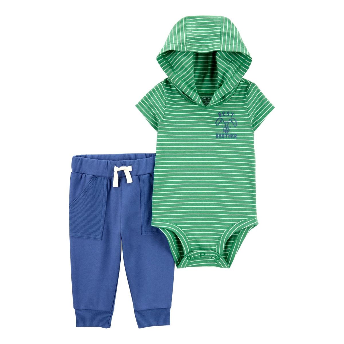 CARTER'S - Conjunto 2 Piezas Body Con Capucha y Pantalón Buzo Bebé Niño Carter's