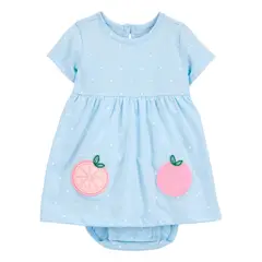 CARTER'S - Vestido Algodón con Cubre Pañal Bebé Niña