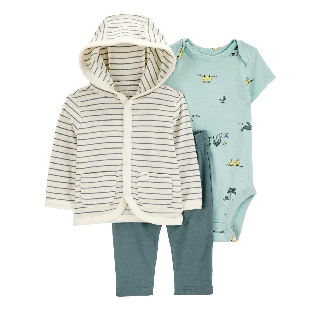 CARTER'S - Conjunto 3 Piezas Chaleco, Pantalón y Body Bebé Niño Carter's