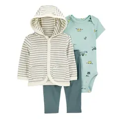 CARTER'S - Conjunto 3 Piezas Chaleco, Pantalón y Body Bebé Niño