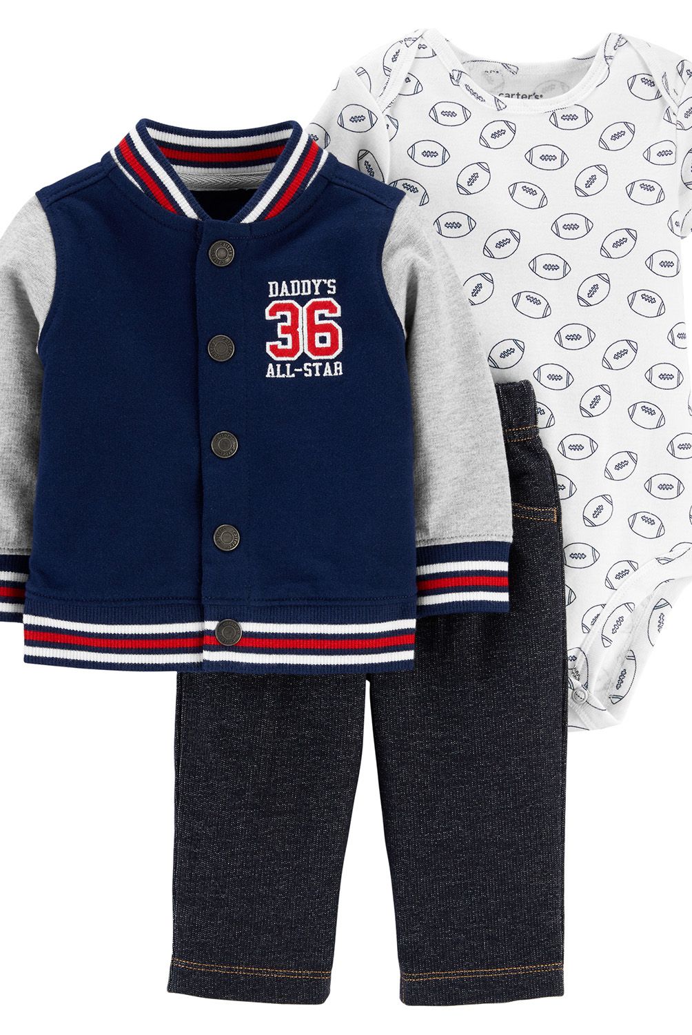 CARTER'S - Conjunto 3 Piezas Chaqueta, Body Y Pantalón Bebé Niño Bebé Niño Carter's
