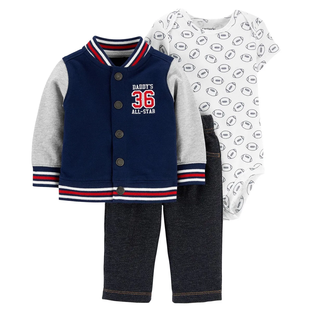 CARTER'S - Conjunto 3 Piezas Chaqueta, Body y Pantalón Bebé Niño Carter´s