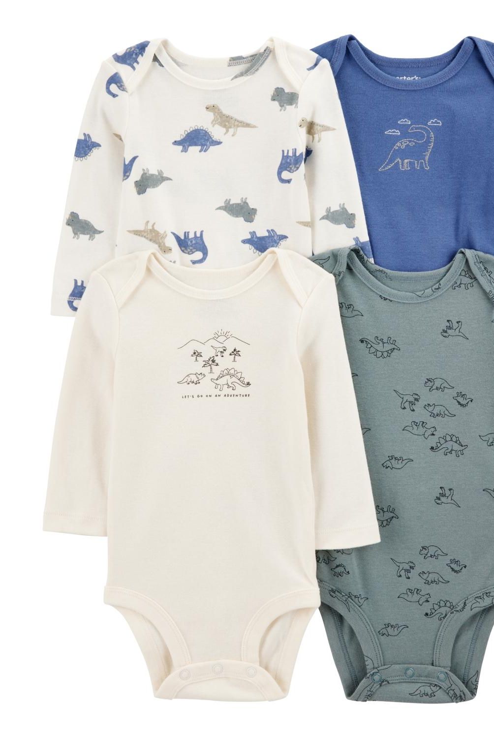 CARTER'S - Pack 4 Bodys Estampados Algodón Bebé Niño Carter's