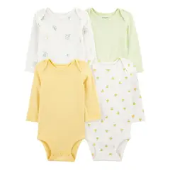 CARTER'S - Pack de Bodys Algodón 4 unidades Bebé Unisex