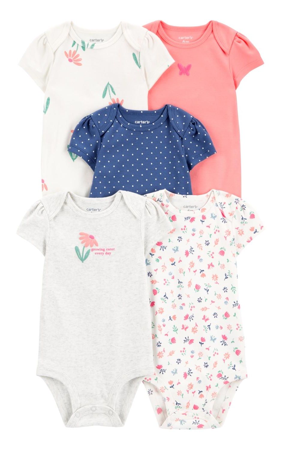 CARTER'S - Pack de Bodys Algodón 5 unidades Bebé Niña Carter's