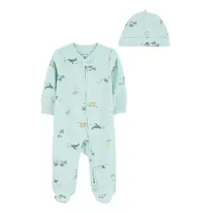 CARTER'S - Conjunto 2 Piezas Pijama y Gorro Bebé Niño
