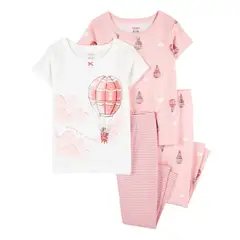 CARTER'S - Pijama 4 Piezas Algodón Bebé y Niña