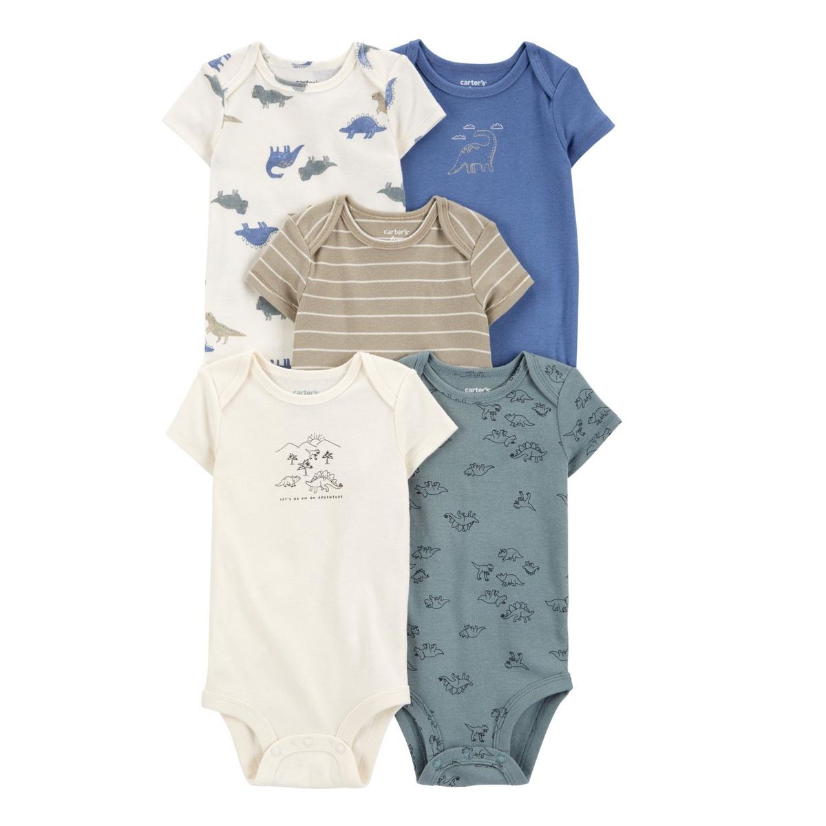 CARTER'S - Pack 5 Bodys Estampado Algodón Bebé Niño Carter's