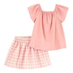 CARTER'S - Conjunto 2 Piezas Blusa Y Falda Short Niña Niña