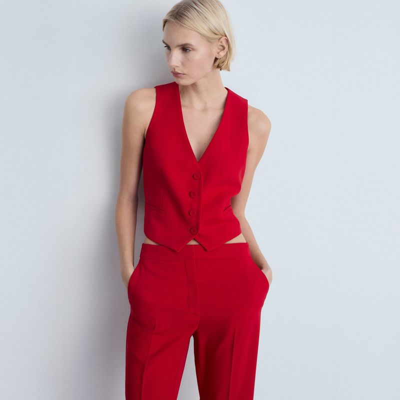 MANGO - Chaqueta Traje Botones Mujer Mango