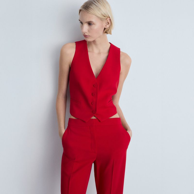 MANGO - Chaqueta Traje Botones Mujer Mango