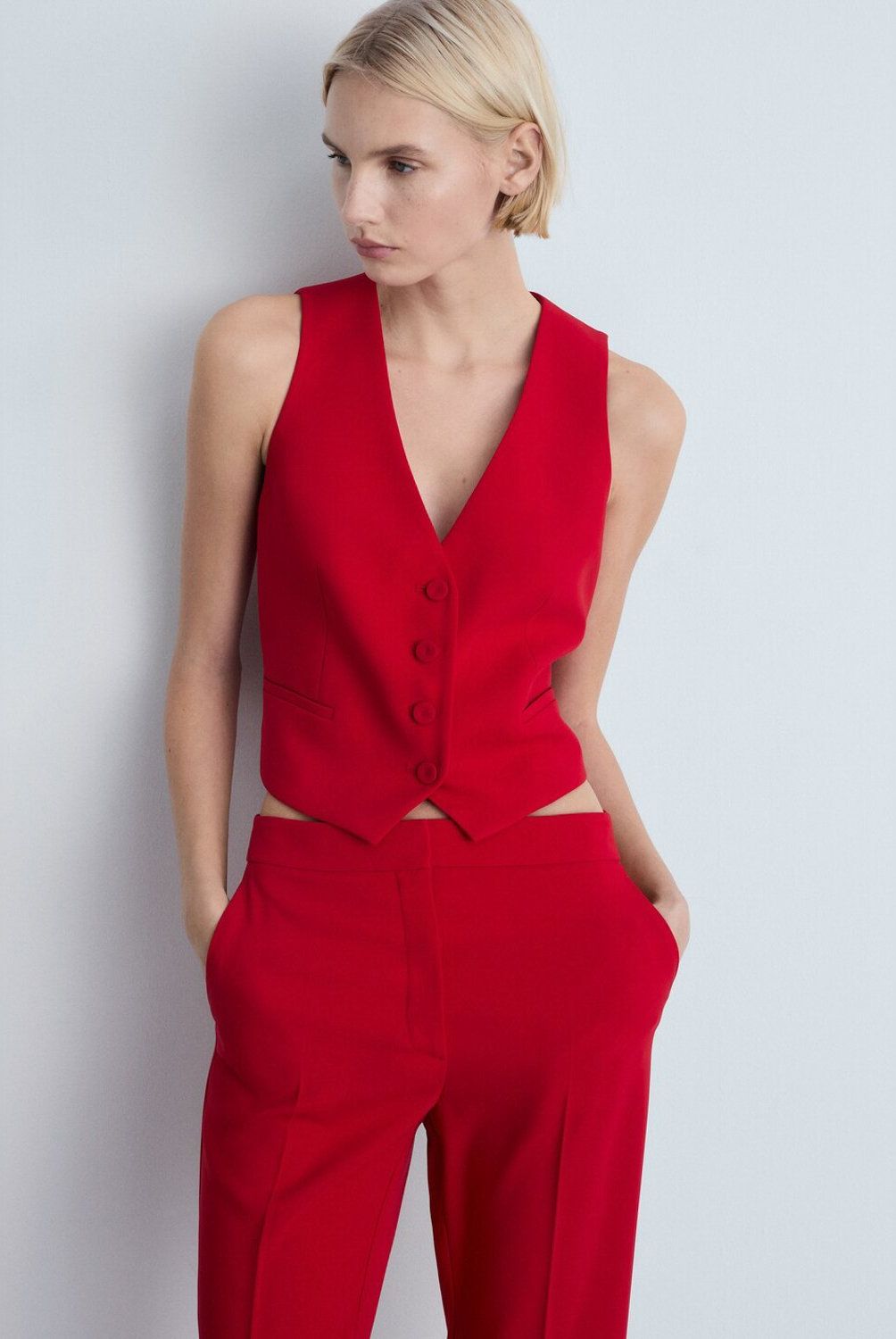 MANGO - Chaqueta Traje Botones Mujer Mango