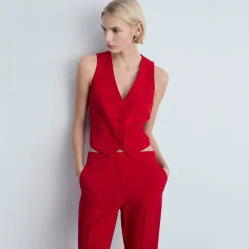 MANGO - Chaqueta Traje Botones Mujer