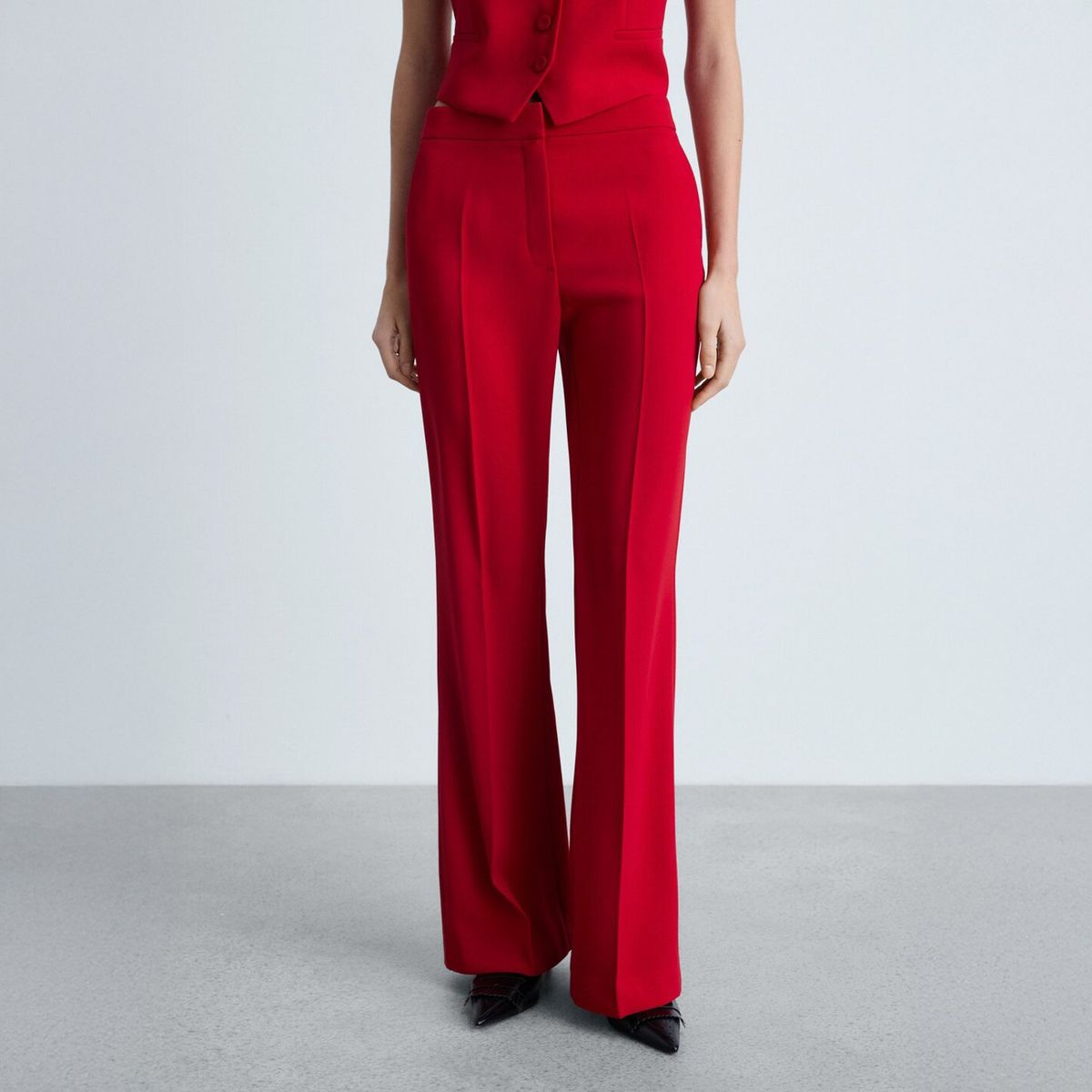 MANGO - Pantalón Traje Wideleg Mujer Mango