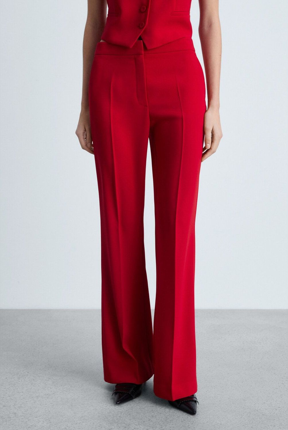 MANGO - Pantalón Traje Wideleg Mujer Mango