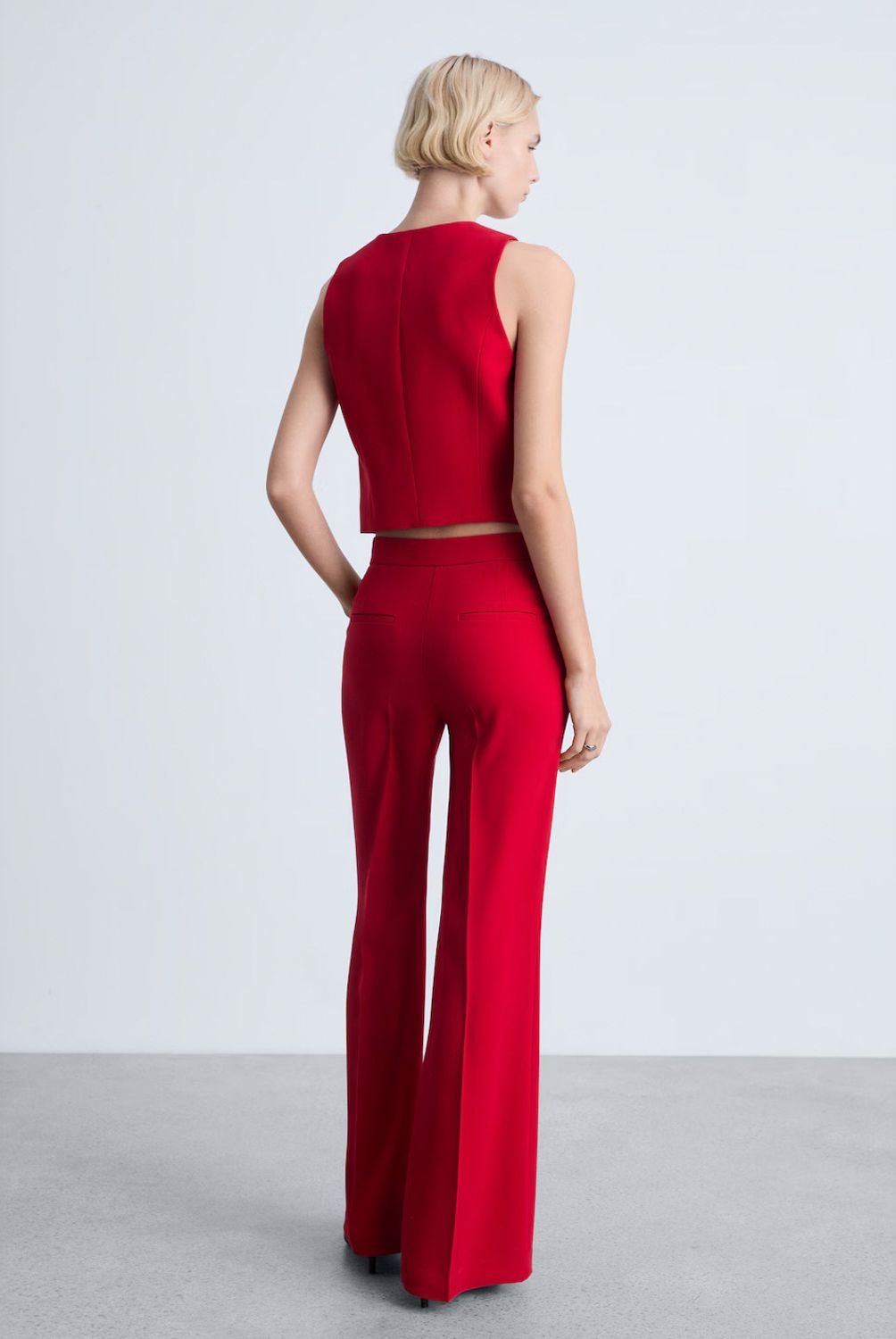 MANGO - Pantalón Traje Wideleg Mujer Mango