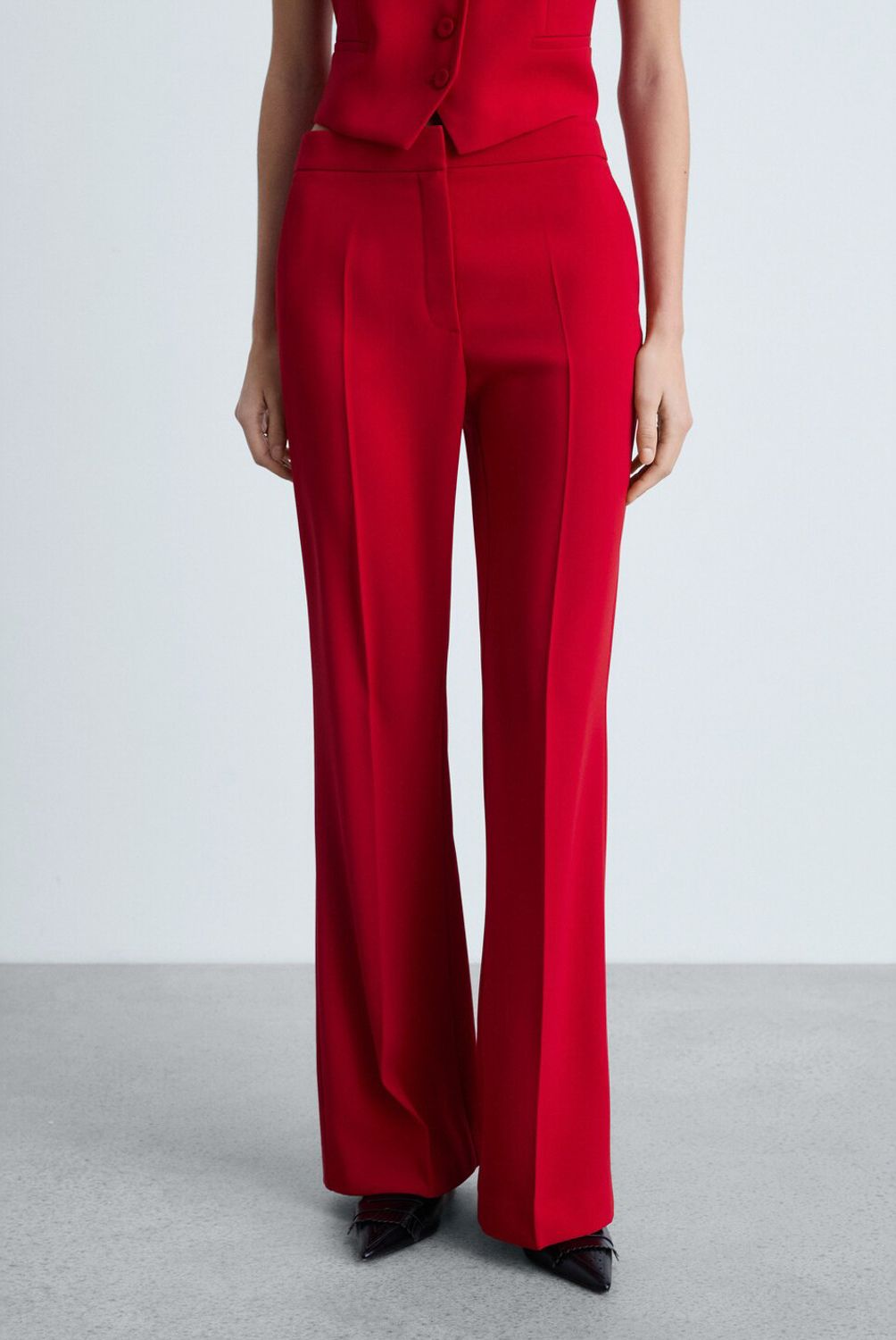 MANGO - Pantalón Traje Wideleg Mujer Mango