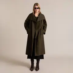 MANGO - Trench Largo Doble Botonadura Mujer
