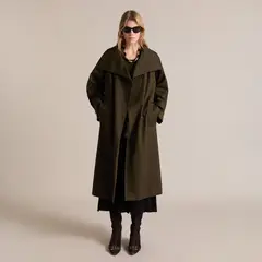 MANGO - Trench Largo Doble Botonadura Mujer
