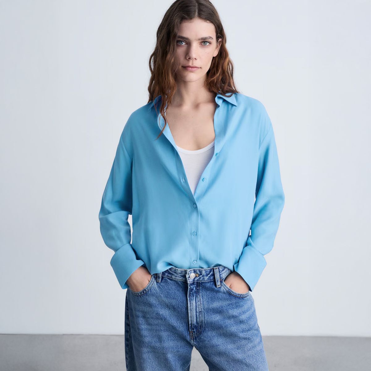 MANGO - Camisa Fluida Lyocell Mujer Mango