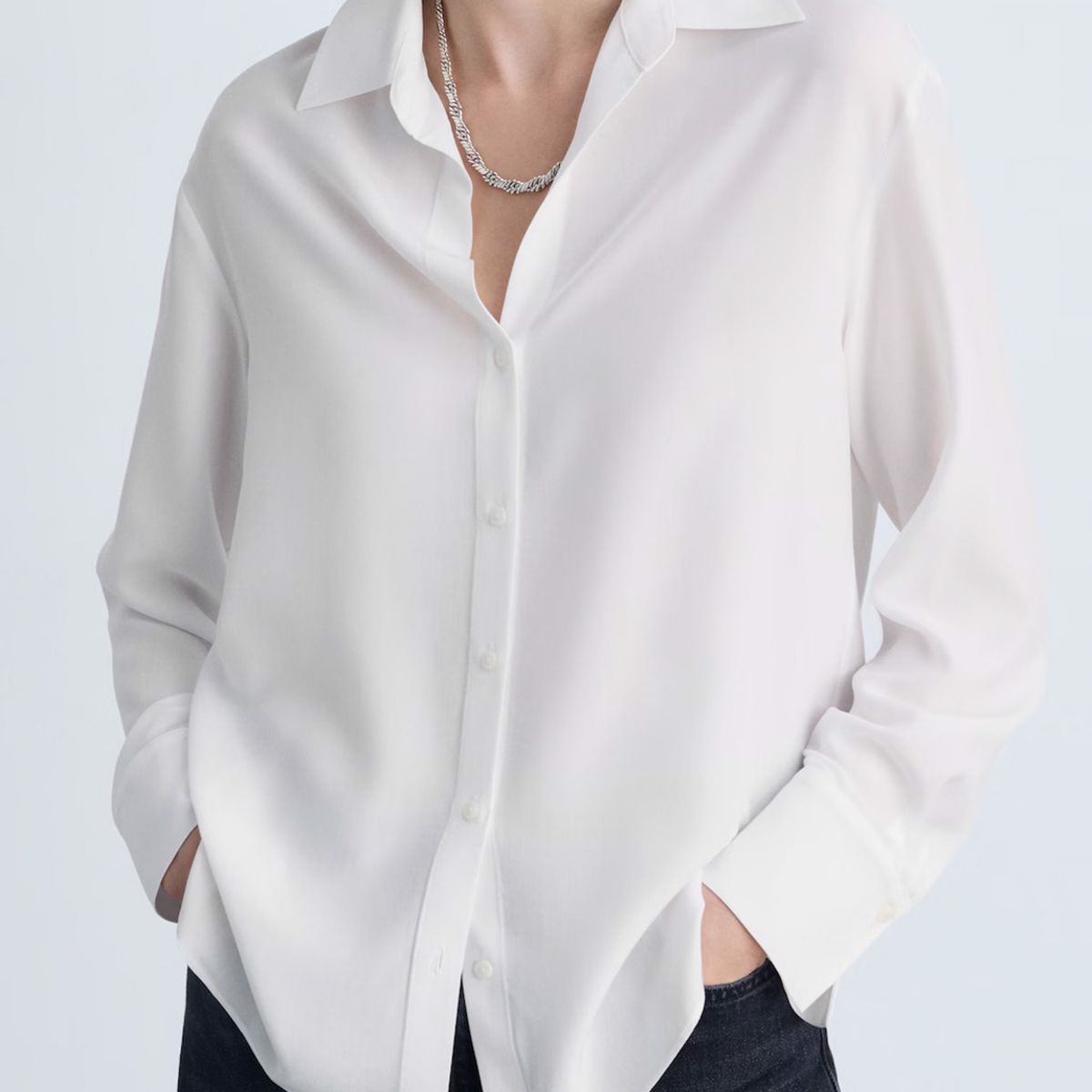 MANGO - Camisa Fluida Lyocell Mujer Mango