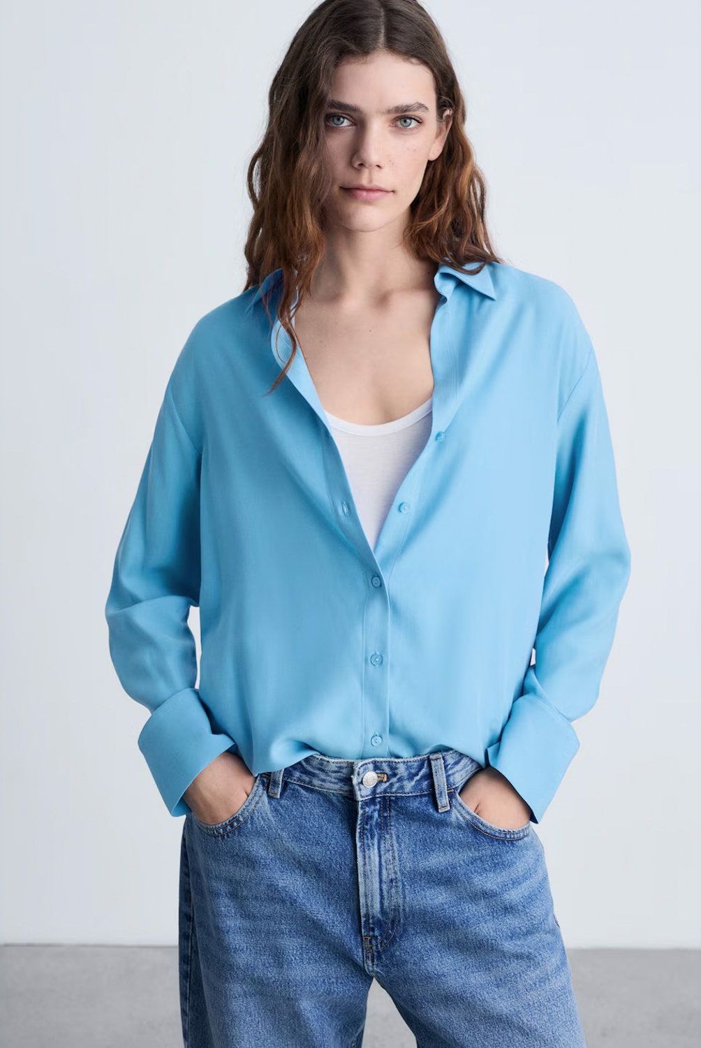MANGO - Camisa Fluida Lyocell Mujer Mango
