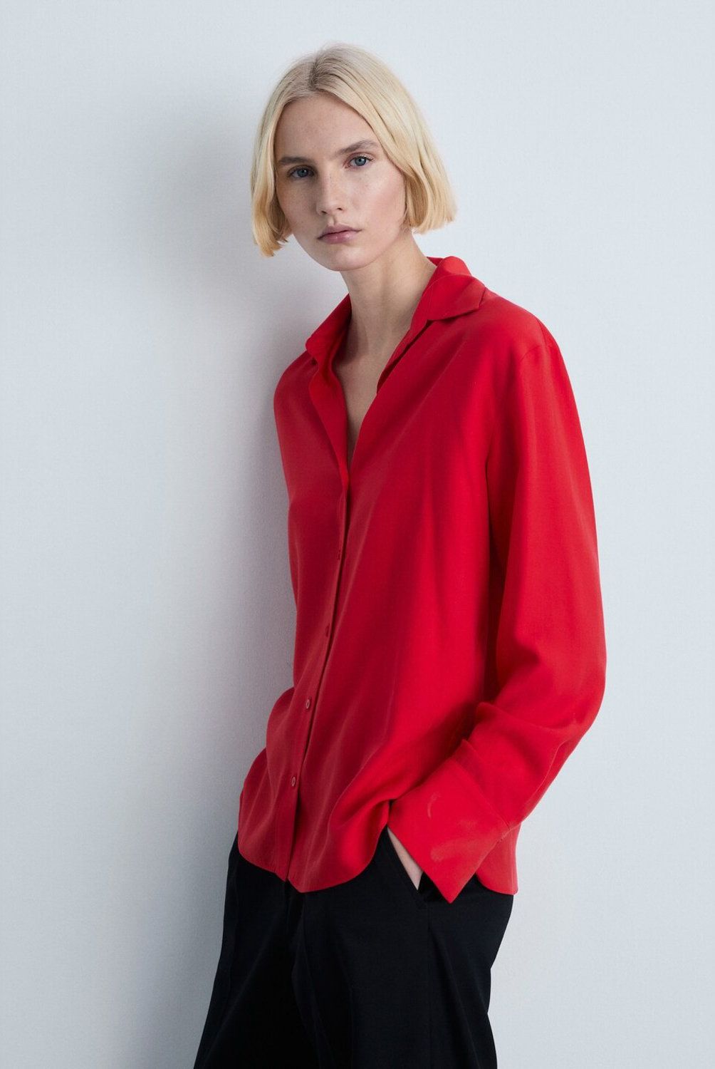 MANGO - Camisa Fluida Lyocell Mujer Mango