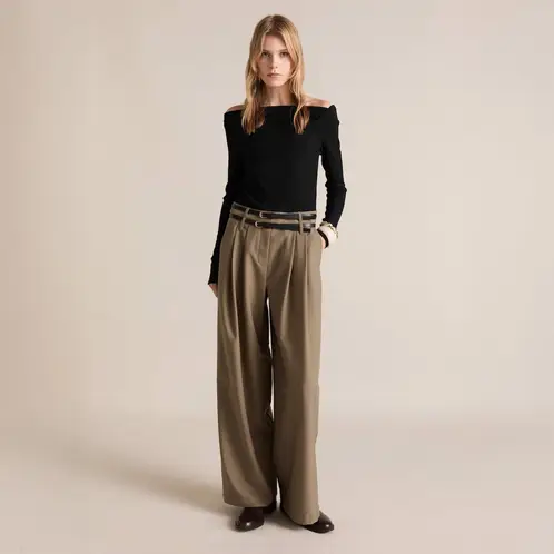 MANGO - Enterito Cinturón Tejido Combinado Mujer